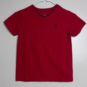 Ralph Lauren Size 6 Boys' Red V-Neck Tee